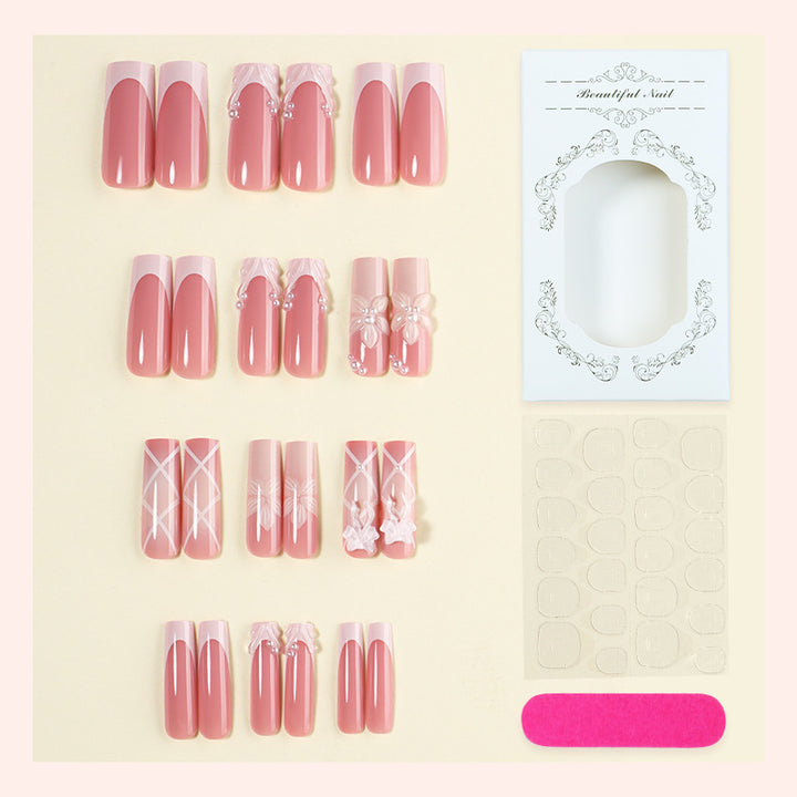 Elegant Press-On Nail Collection with Floral Accents Kalsten