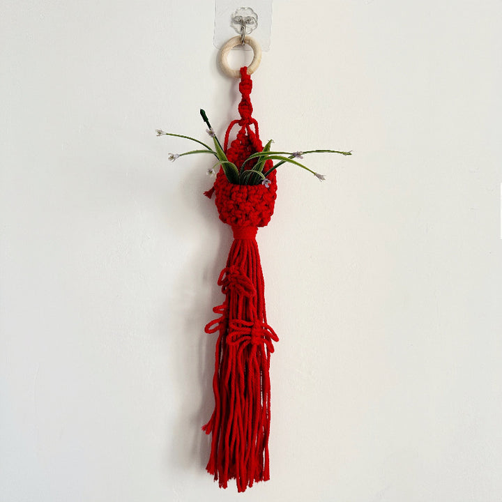 Macrame Plant Hanger with Decorative Tassels Kalsten