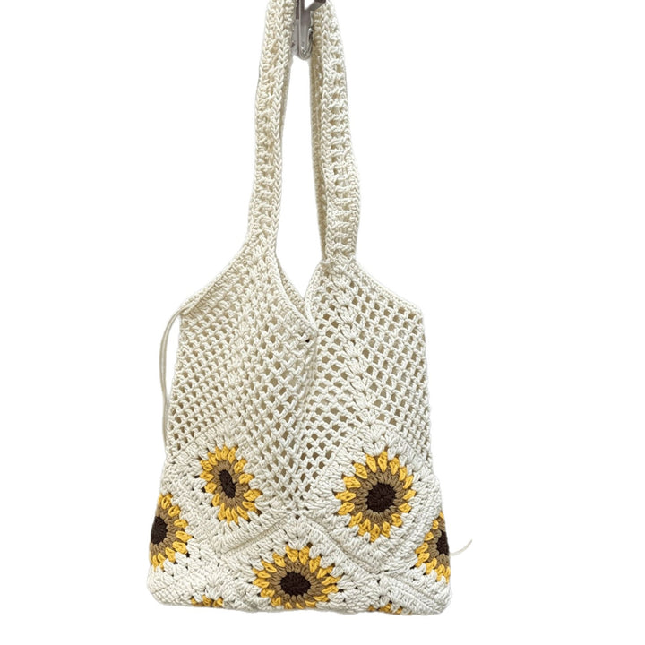 Hand-knotted cotton bag with sunflower pattern Kalsten