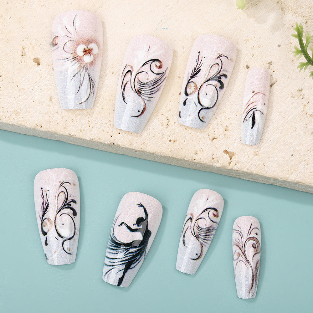 Elegant artificial nails with floral designs Kalsten