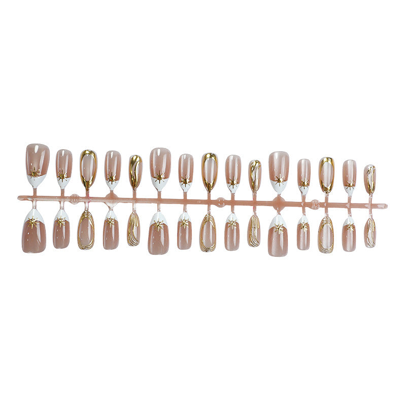 Elegant Gold Accent Press-On Nail Set