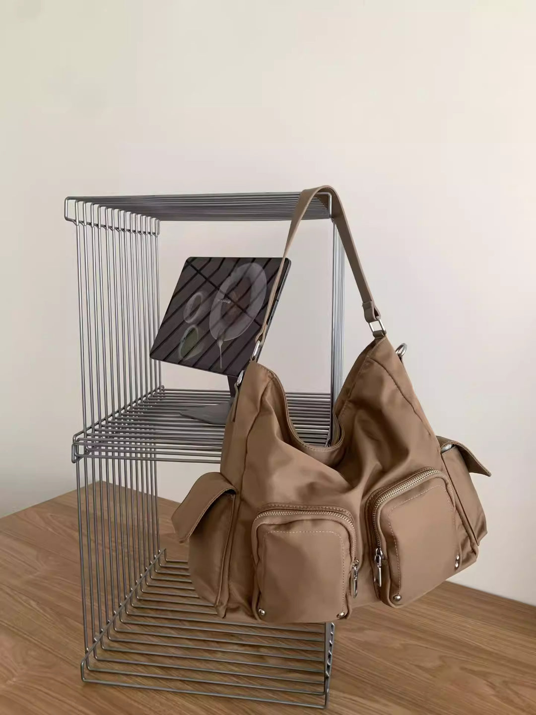 Multi-Pocket Utility Shoulder Bag