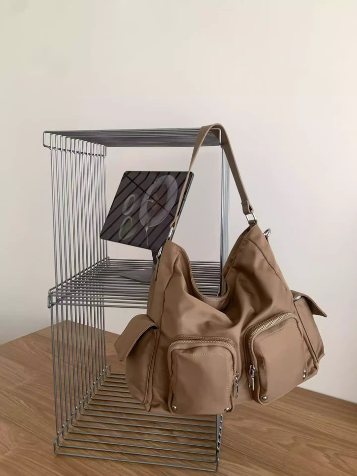 Multi-Pocket Utility Shoulder Bag