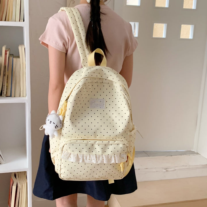 Playful Polka Dot Pattern School Backpack Kalsten