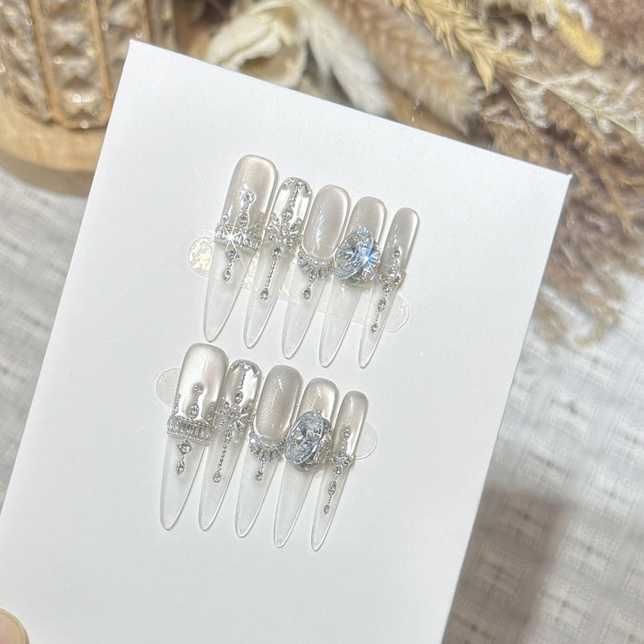 Premium Rhinestone-Embellished Press-On Nail Set Kalsten