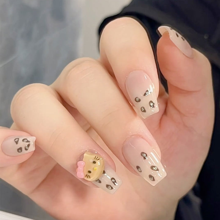 Stylish Press-On Nail Set with Artistic Leopard Design Kalsten