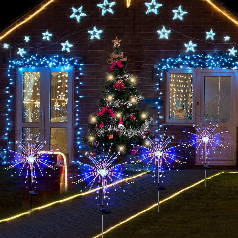 Sparkler-Style Solar LED Garden Stake Lights With Dynamic Firework Effect Kalsten