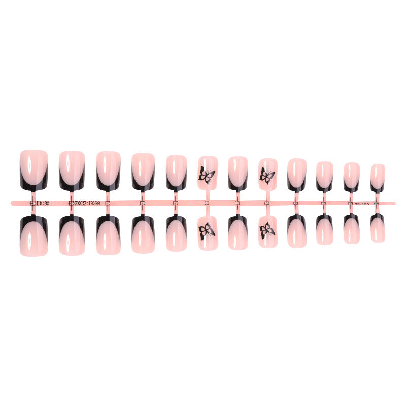 Decorative Press-On Nail Set with Elegant Bow Accents kalsten
