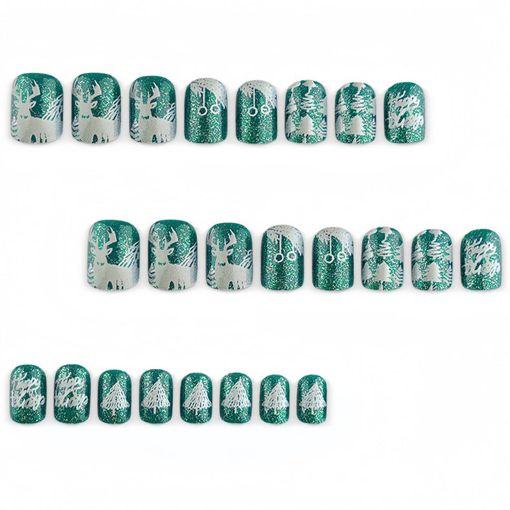 Artificial nails with festive winter motifs Kalsten