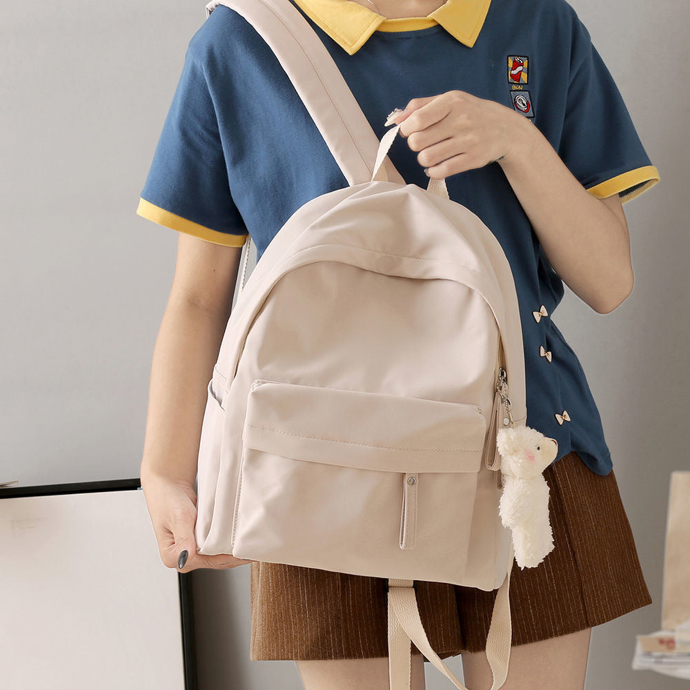 Casual Backpack with Plush Keychain Kalsten