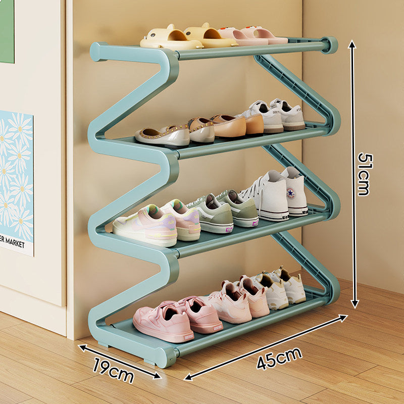 Compact Zigzag Multi-Tier Vertical Shoe Storage Rack