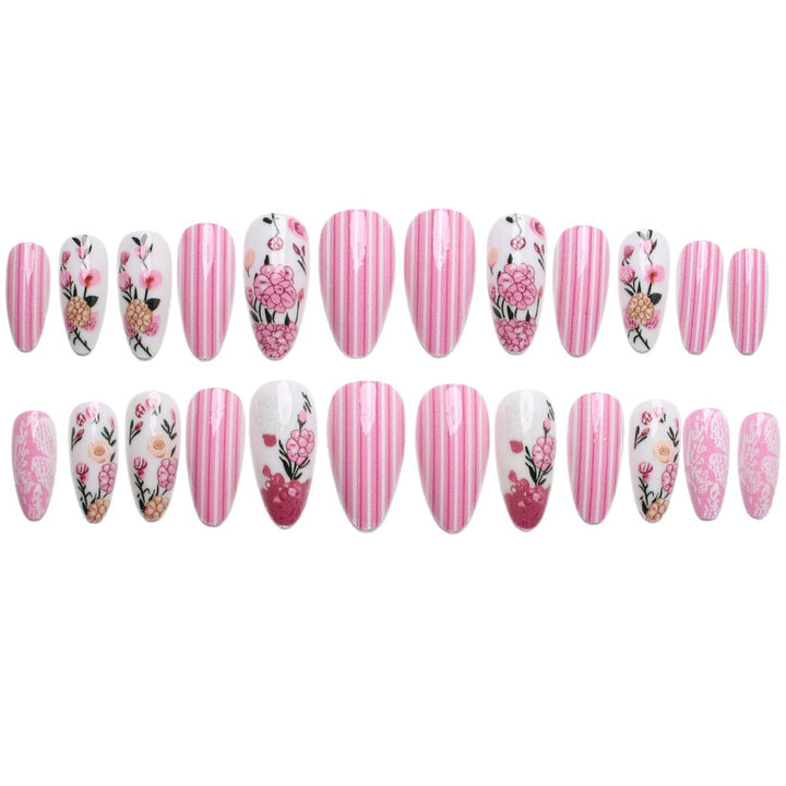 Artificial nails with floral 3D decorations Kalsten