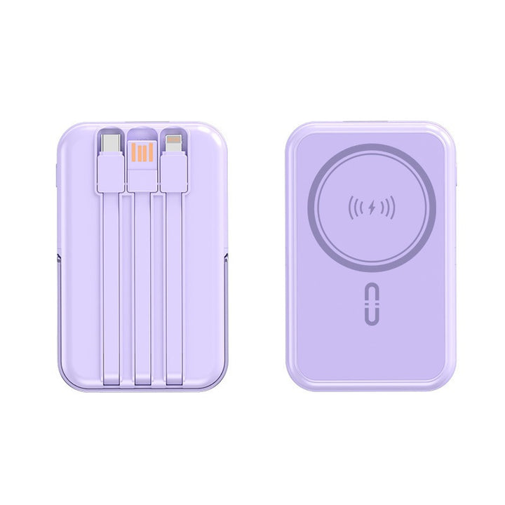 Portable power bank with integrated charging cable and wireless charging function Kalsten