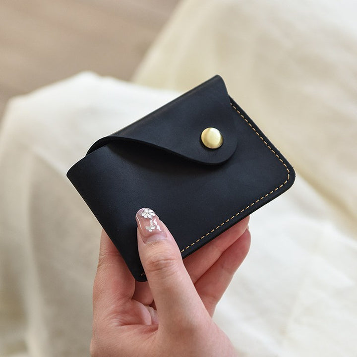 Premium Leather Buttoned Cardholder Kalsten