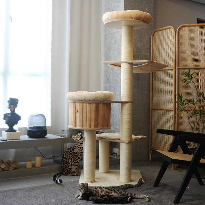 Cozy cat tree with multiple levels Kalsten