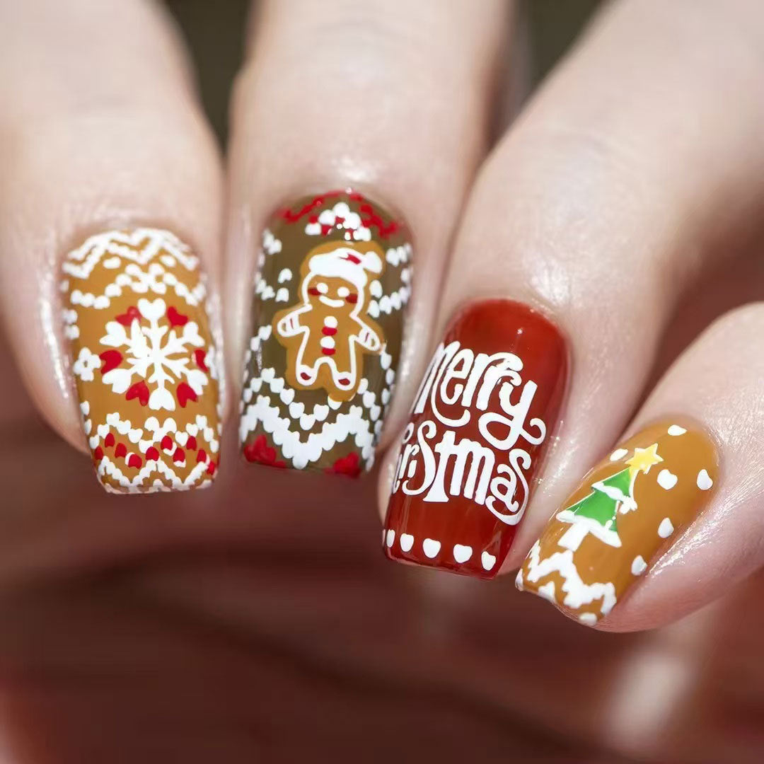 Festive Christmas-Themed Nail Art Set