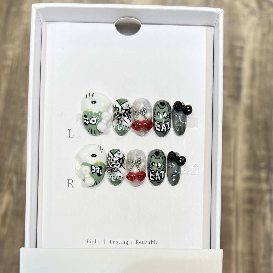 Decorative Floral Stiletto Press-On Nail Set Kalsten