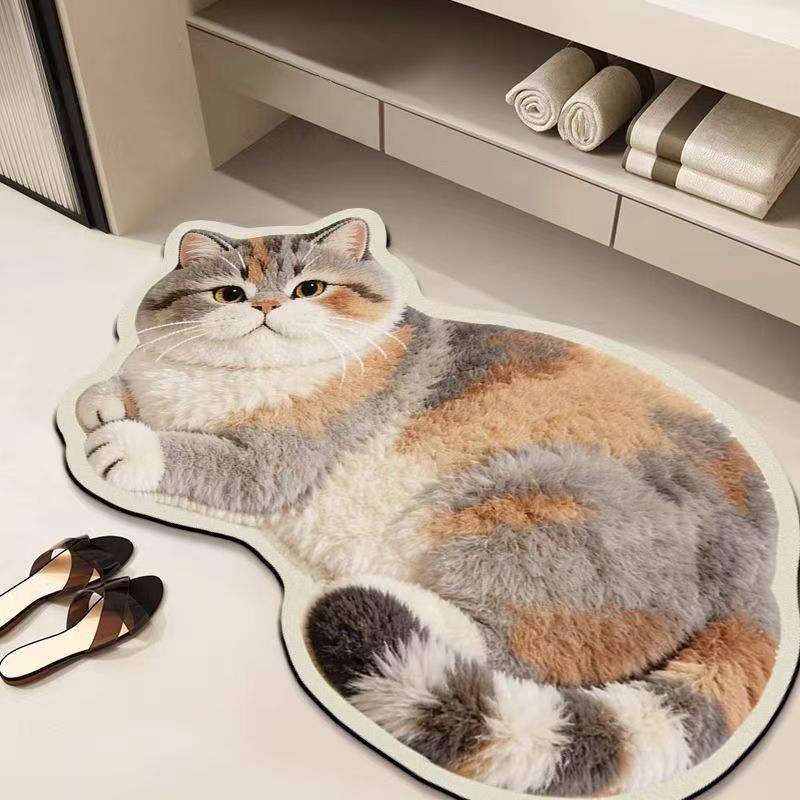 Realistic Lion Cub Shaped Floor Mat