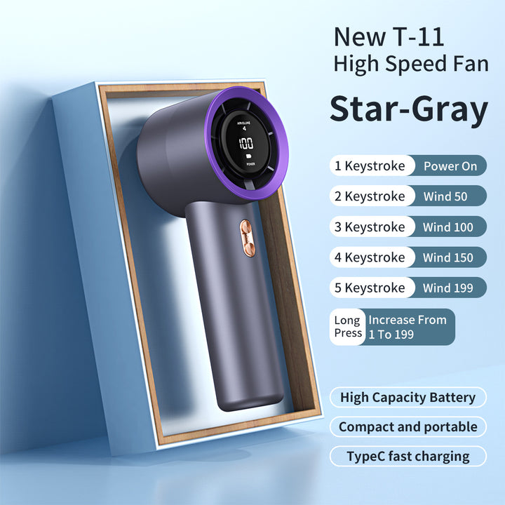 Unisex nan high performance compact rechargeable handheld fan with digital speed display Kalsten