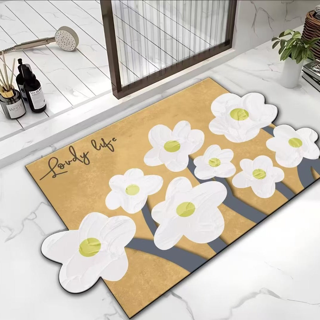 Floral Print Bath Mat Kalsten