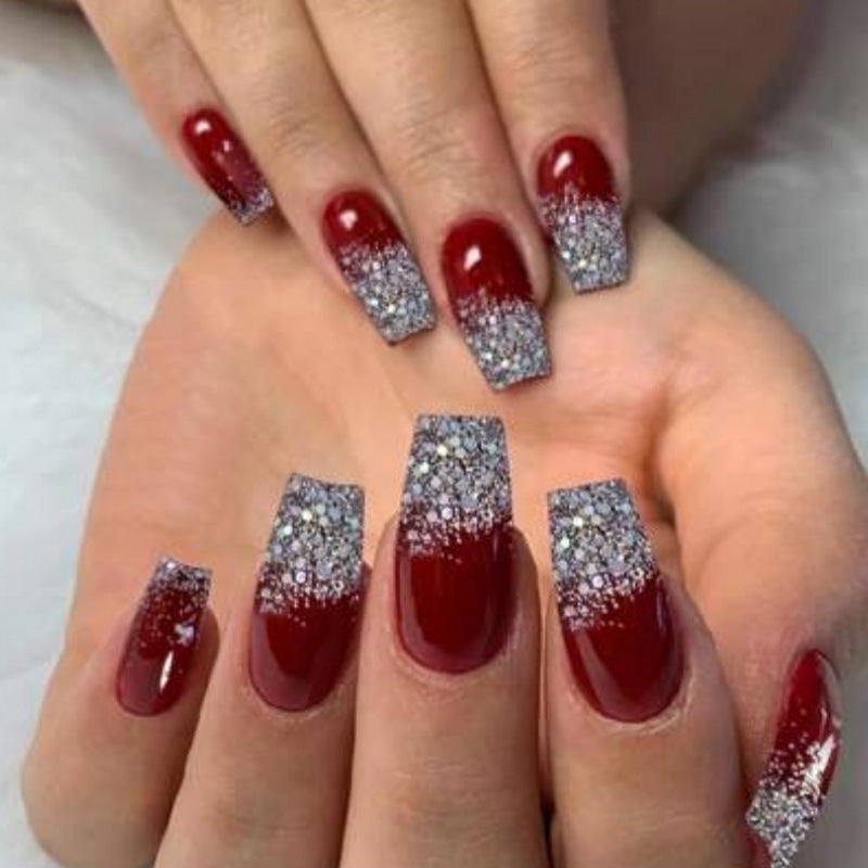 Elegant Glittery Press-On Nail Set Kalsten
