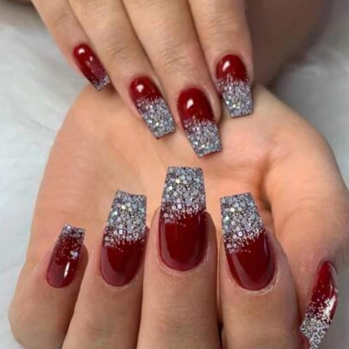 Elegant Glittery Press-On Nail Set Kalsten