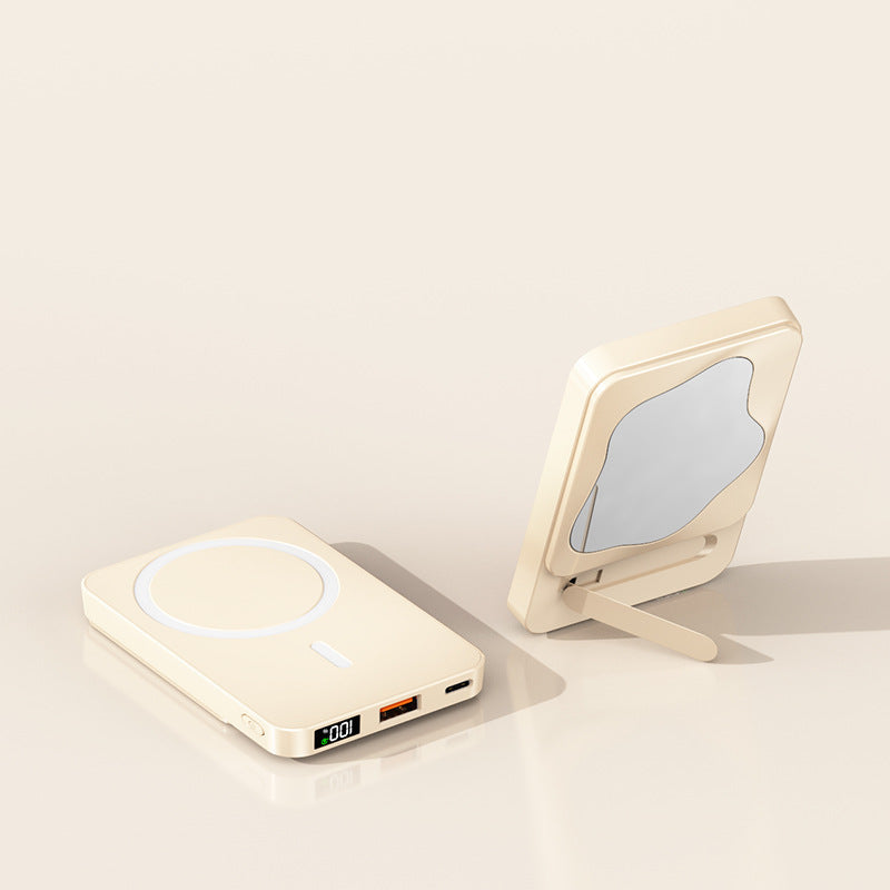 Powerbank with Integrated Cosmetic Mirror and Multifunctional Charging Port Kalsten