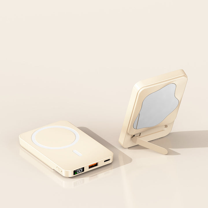 Powerbank with Integrated Cosmetic Mirror and Multifunctional Charging Port Kalsten