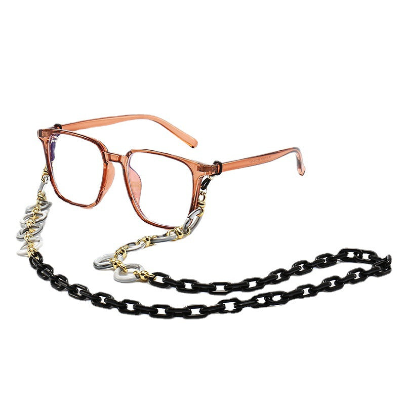 Fashionable Square Frame Glasses with Decorative Chain Kalsten