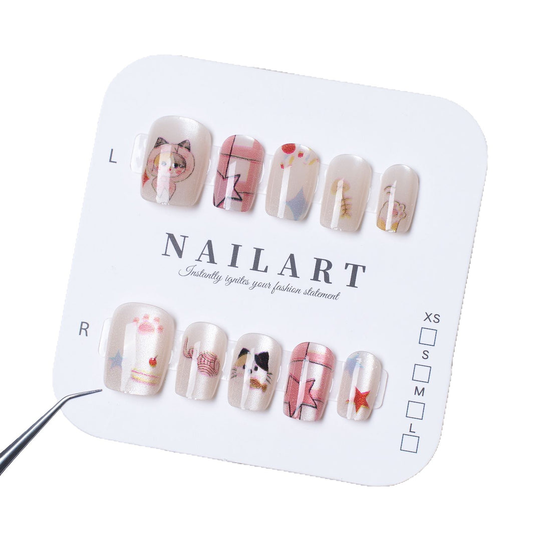Creative Illustrative Press-On Nail Set Kalsten