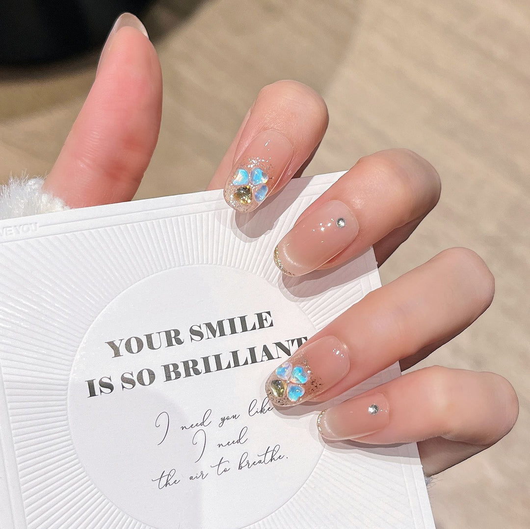 Artistic Gem-Accented Press-On Nail Extensions Kalsten