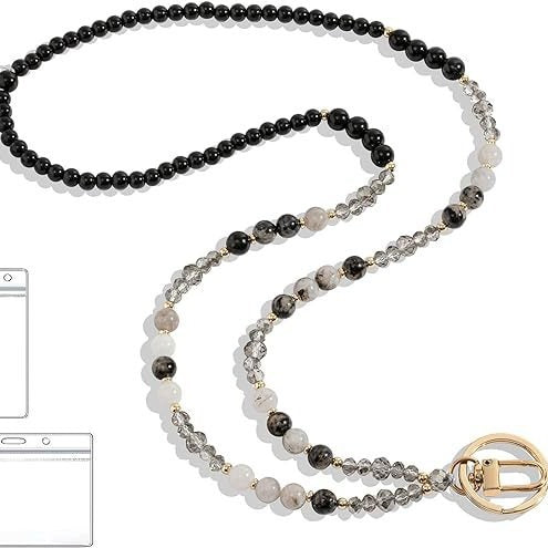 Beaded Lanyard with Retractable ID Holder Kalsten