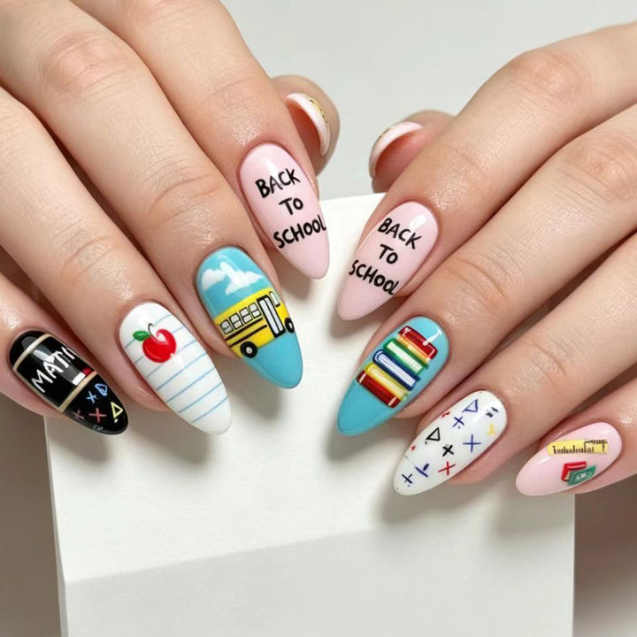 Art Nails with Creative School Motif Kalsten
