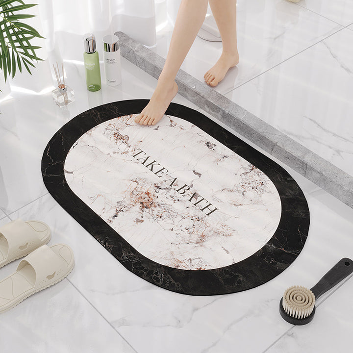 Elegant Marble Design Bathroom Mat Kalsten