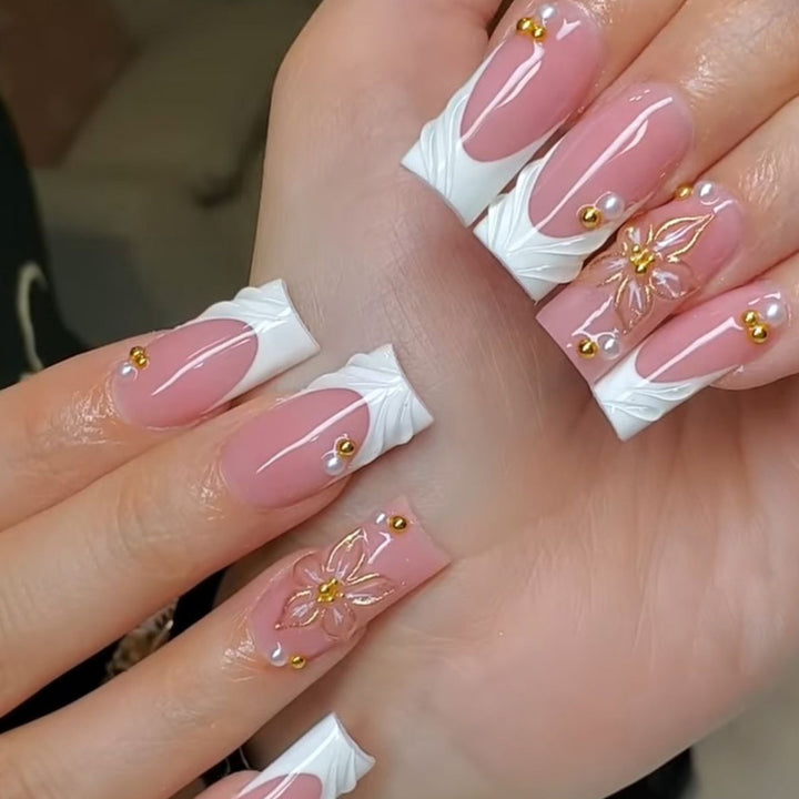 Decorative Floral 3D Acrylic Nail Art Extensions Kalsten