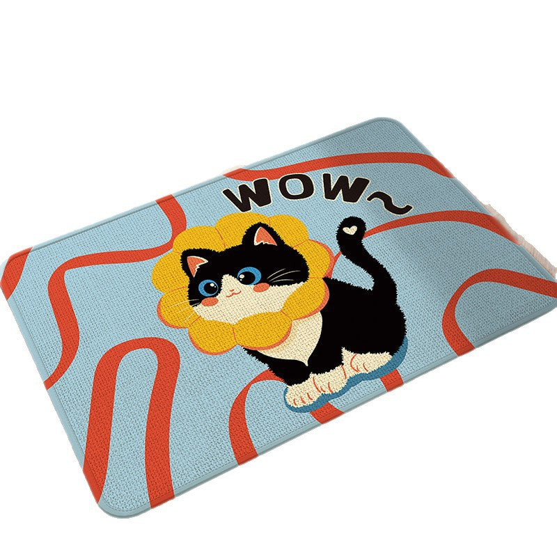Playful Cat-Themed Bath Mat Kalsten