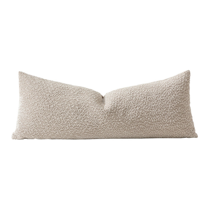 Long lumbar decorative cushion with bouclé cover and soft filling Kalsten