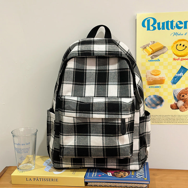 Plaid Patterned Backpack Kalsten