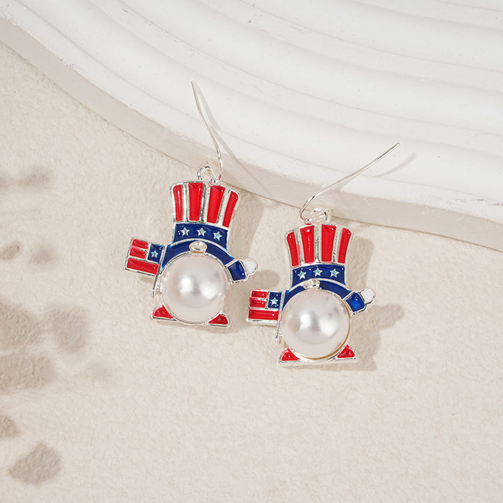 Ladies nan square crystal drop earrings with star grid and fine ear hook Kalsten