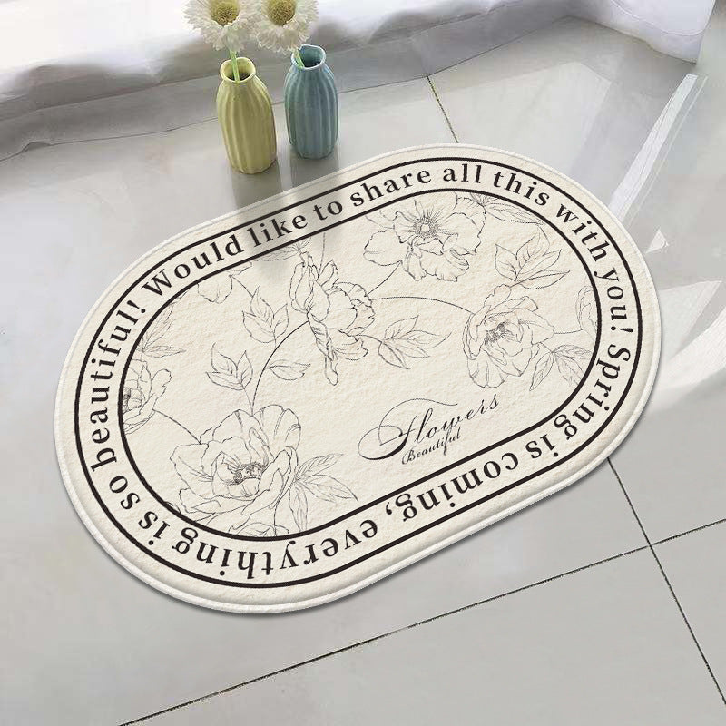 Floral Inspirational Welcome Mat
