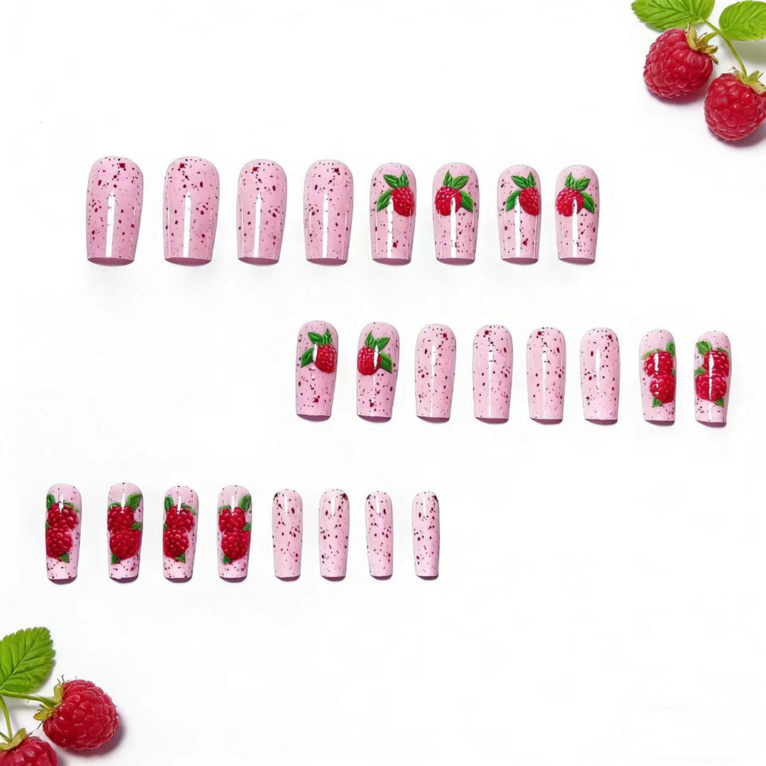 Artificial nails with Playful Raspberry Design Kalsten