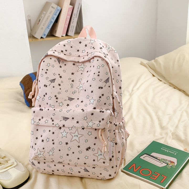 Star-Patterned School Backpack