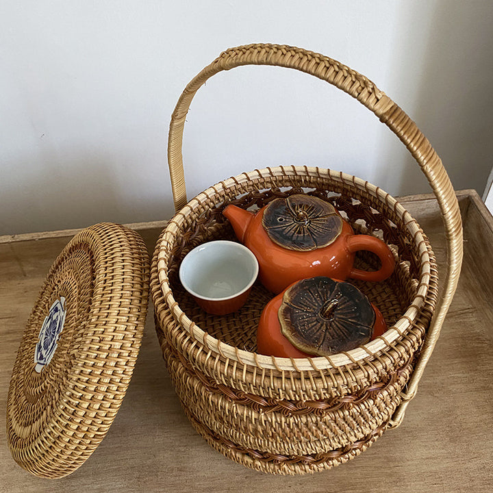 Storage basket with practical lid Kalsten