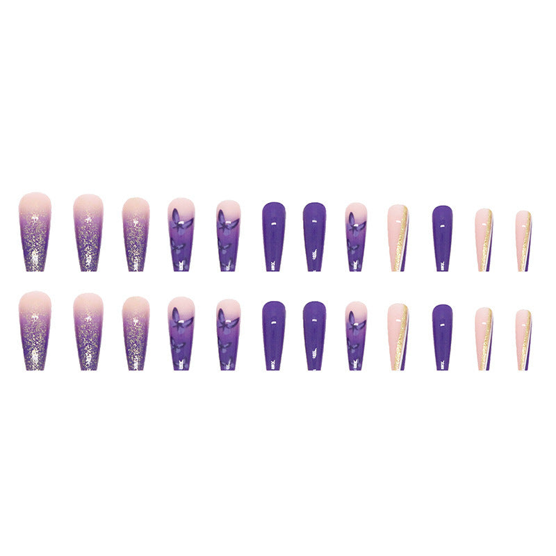 Artistic Butterfly-Embellished Press-On Nail Tips Kalsten
