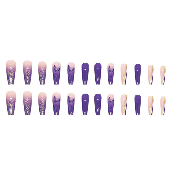 Artistic Butterfly-Embellished Press-On Nail Tips Kalsten