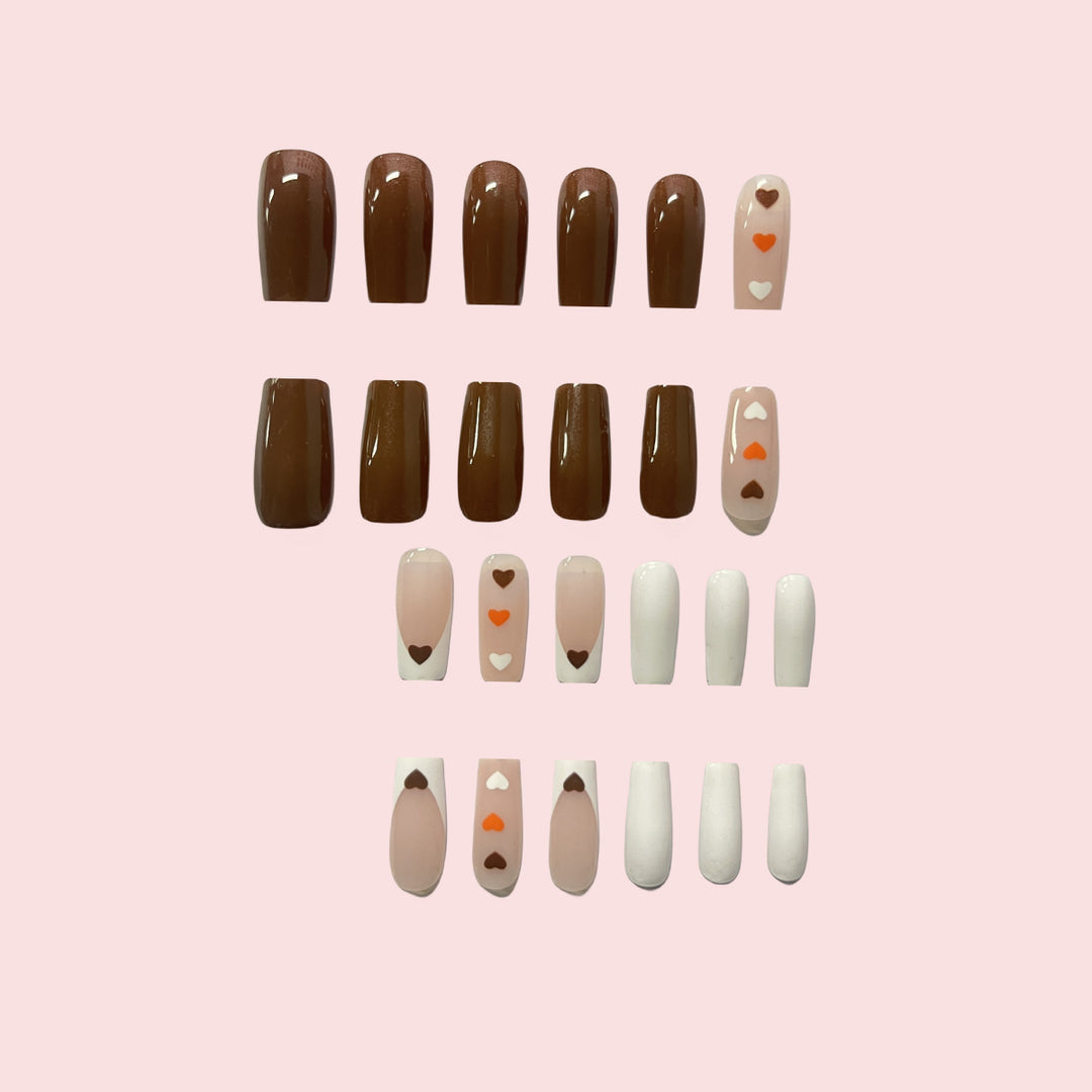 Heart Pattern Press-On Nail Art Kalsten