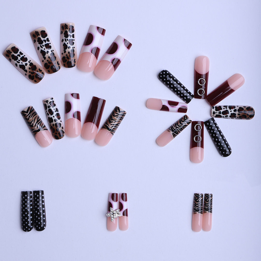Artificial Nails with Trendy Animal Pattern Kalsten