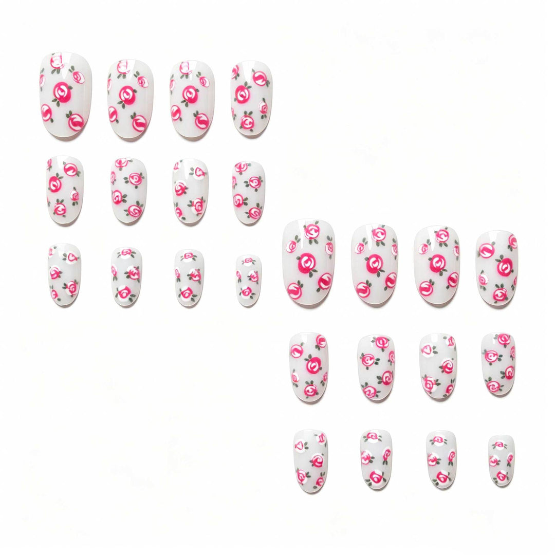 Floral Rose Design Nail Art