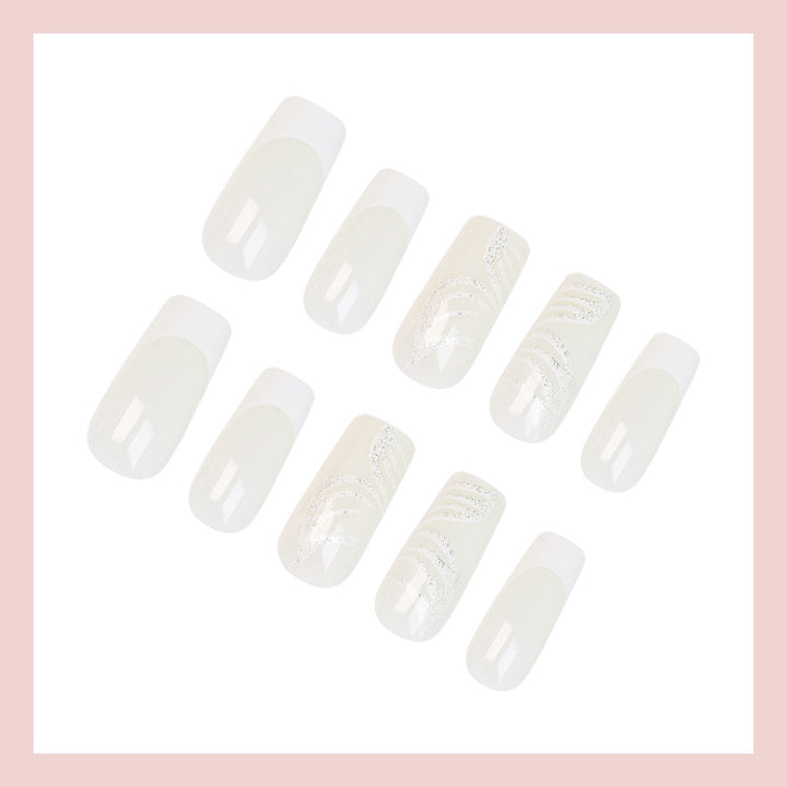 Nail art set with elegant transparent design Kalsten