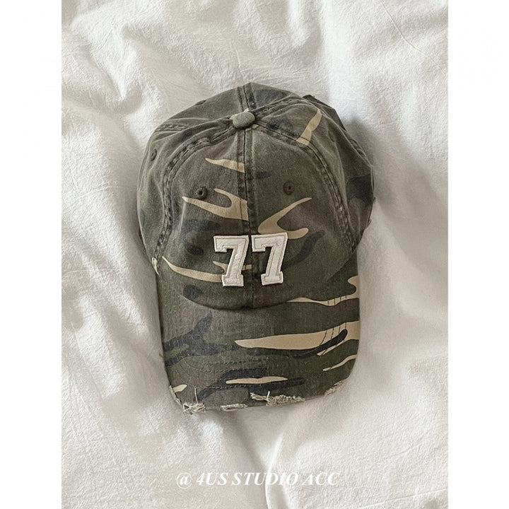 Women's Distressed Camouflage Baseball Cap Kalsten